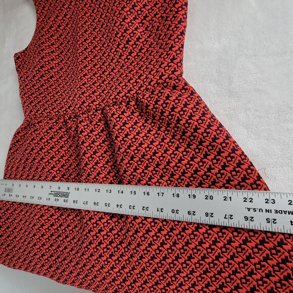 Lili Wang For Lili's Closet Red Navy Textured Sleeveless A-Line Dress Size 12 - Picture 12 of 13